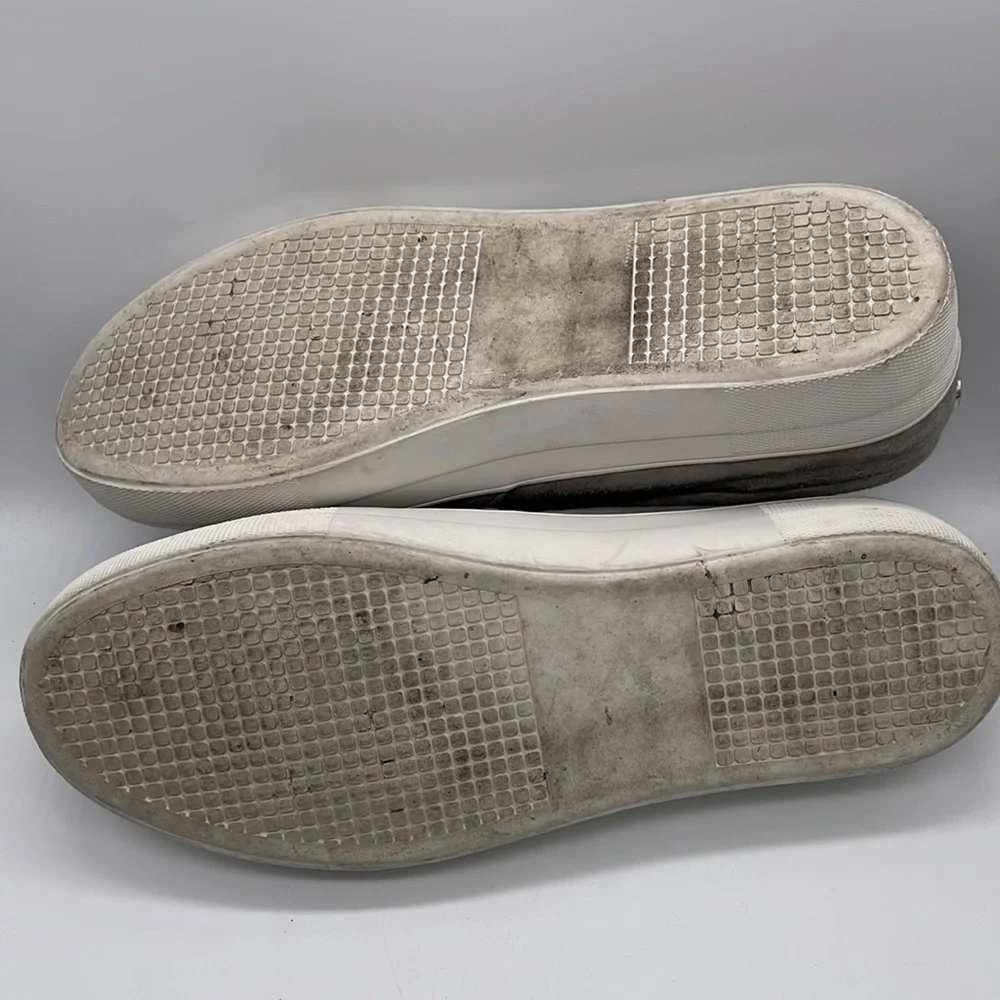 Steve Madden Slip on Sneaker Grey Leather Style:  Gills Sz 8 - Picture 6 of 7